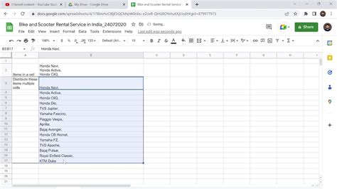 how to distribute multiple columns in excel